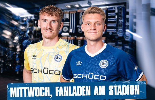 Bild zur Schlagzeile:  Jonas Kersken und Leon Schneider im Fanladen